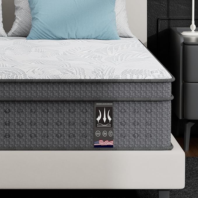 King Mattress 14 Inch, Memory Foam Mattress with Pocket Spring, Soft & Comfortable Medium Firm, Motion Isolation, Pressure Relief, CertiPUR-US Certified (80"*76"*14")