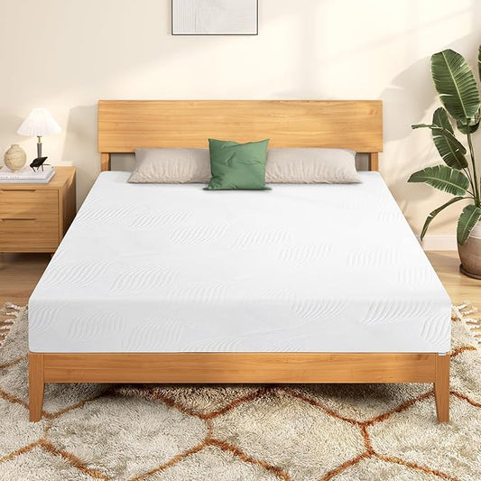 King Mattress 10 Inch, Memory Foam Mattress, Green Tea Cooling Gel Infused for Pressure Relief, Bed in a Box CertiPUR-US Certified & Fiberglass Free
