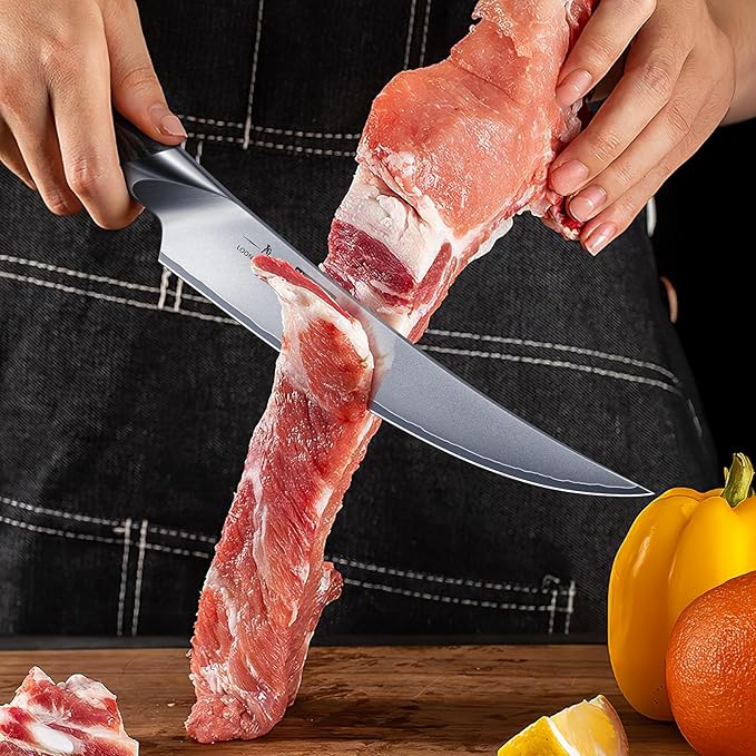 Boning Knife 6 Inch, High Carbon Stainless Steel Fillet Knife for Fish, Professional Japanese Sharp Kitchen Filleting Knives for Meat Cutting