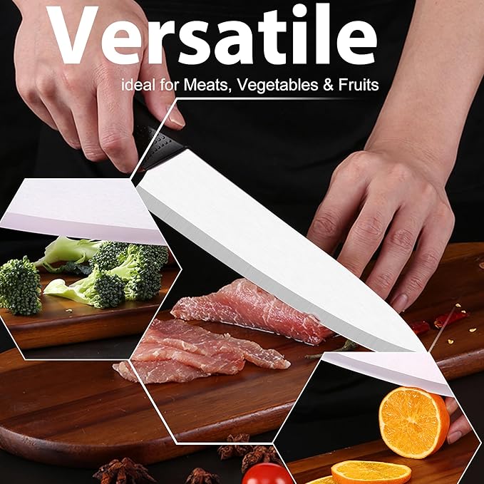 Ceramic Knife - 7 inch Chef's Knife - Light, Precise, Sharp Ceramic Kitchen Knife with Sheath Cover
