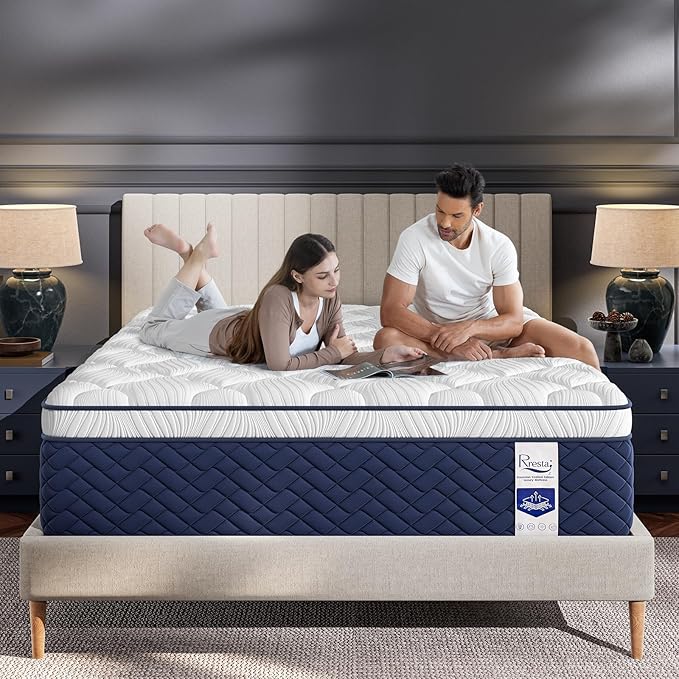 Queen Mattress 12 Inch - Hotel Collection Hybrid Mattress with 5-Zone Support, Luxury Sleep Comfort, Extra Back & Hip Support, Fiberglass-Free, CertiPUR-US Certified, 365-Night Trial