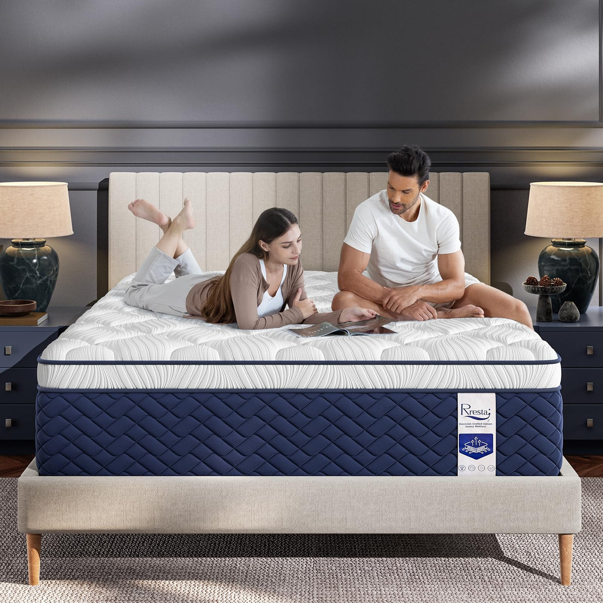Extra Firm King Mattress 14 Inch, Hotel Collection Cooling Hybrid Mattress