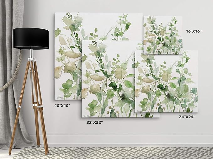 Wexford Home Sage Garden II-Canvas Prints Wrapped Gallery Wall Art | Stretched and Framed Ready to Hang, 10x10 Multicolor