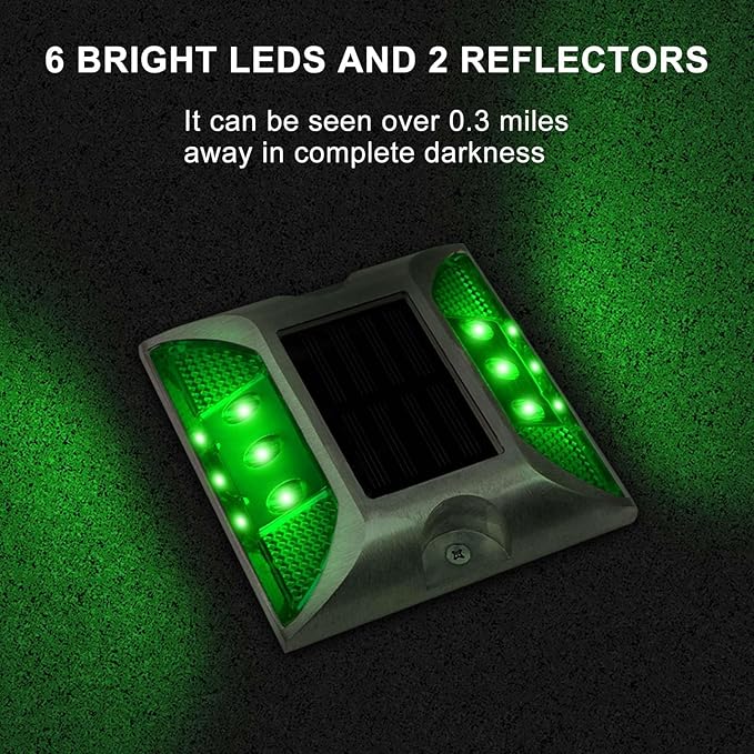 Aolyty Solar Dock Lights - IP68 Waterproof Deck Warning Step Lights for Sidewalk Stair Garden Pathway Walkway (2 Pack, White)