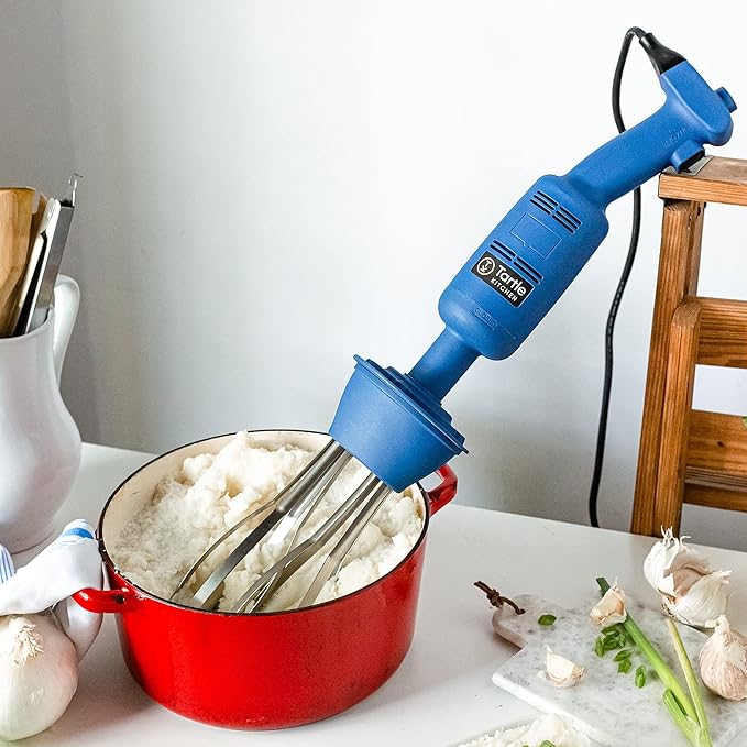 Commercial Electric Immersion Blender Hand held 6 Inch Removable Shaft, 6-Gallon capacity with single high speed (Whisk Attachment Only) - 220W and 270W Compatible