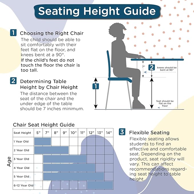 Children’s Factory MyPosture Plus 14" Chair, Navy with Chrome Legs, 2 Pack, Stackable Ergonomic Seating Solution for Classrooms and Homeschools