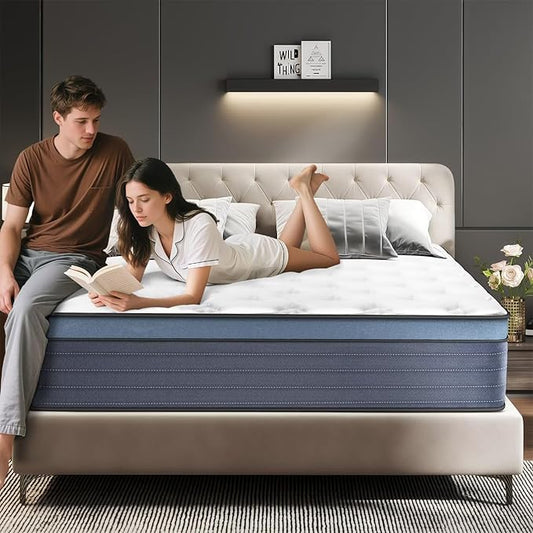 inight King Mattress, 14 Inch King Size Mattress in A Box, Memory Foam Hybrid Mattress for Cool Night, Pocket Spring for Motion Isolation and Pressure Relief, 180 Night Trial, Enhanced Edge Support
