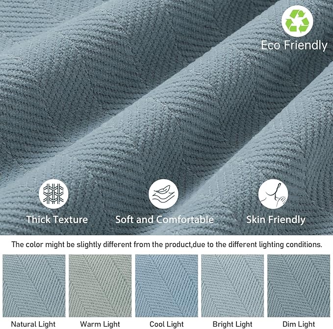 ZWJD Throw Blue Pillow Covers 12x20 inch Set of 2 Chenille Pillow Covers with Elegant Design Soft and Luxurious Decorative Throw Pillows for Couch, Bed, and Home Decor (Light Blue)