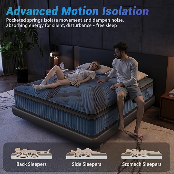 inight Queen Mattress, 14 Inch Queen size Mattresses in a Box, Durable Hybrid Mattress with Gel Memory Foam & Pocket Springs, Medium Firm Feel, Pressure Relief, Cooling, Edge Support, Motion Isolation