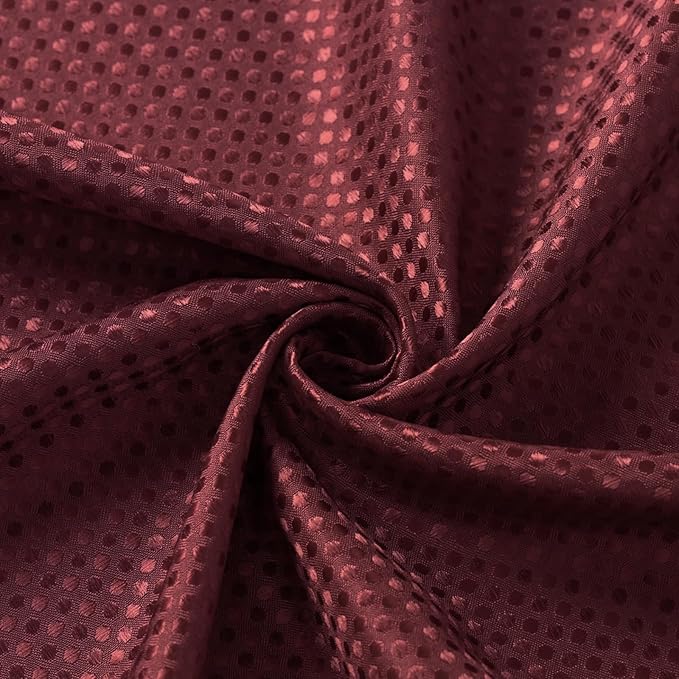 3 in 1 Stall Half Size Burgundy Shower Curtain Set-36 W x 72 H, Modern Waffle Waterproof Fabric and PEVA Liner Set with Stainless Steel Hooks