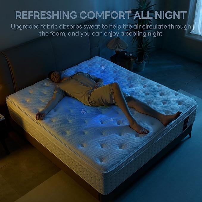 LIKIMIO 12 Inch Twin Mattress, Cool Hybrid Mattress in a Box, Gel Memory Foam, Individual Pocket Springs for Strong Edge Support, Motion Isolation, Pressure Relief, Oeko-TEX & CertiPUR-US, SG Made