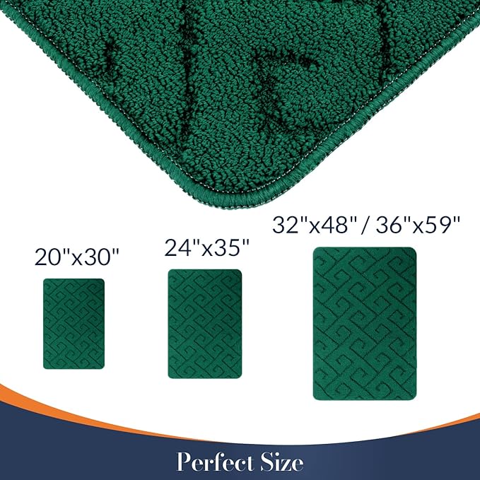 Walensee Indoor Doormat, Front Door Mat for Entrance (32"x48" Green) Machine Washable Entryway Rug, Non Slip Trapper Door Rugs Absorbent Dirt Low Profile Shoes Scraper Inside Floor Mats