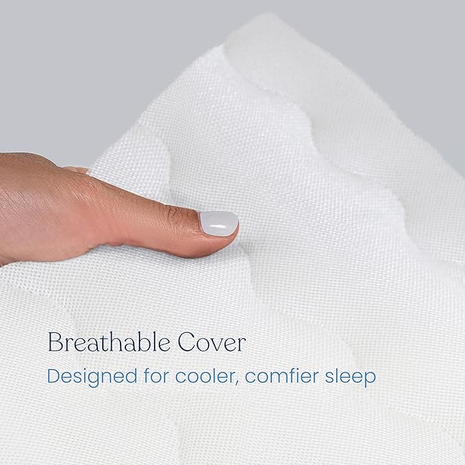 HALO Essential Crib & Toddler Mattress - Breathable, Waterproof, Machine Washable Cover, Firm Foam Core, JPMA & Oeko-Tex Certified