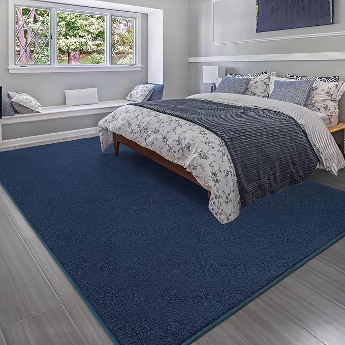 Soft Rugs for Living Room 6x9 Navy Blue, Minimalist Area Rug for Bedroom Nursery Dining Table Dorm, Large Throw Rugs for Men Boys Girls Kids Room Indoor Floor Carpets