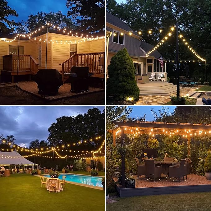 HISTAR LED 30FT Outdoor String Lights with Remote Waterproof Patio Lights 27 Dimmable G40 Bulbs, Outdoor Globe String Lights Decorative Backyard Bistro Garden Balcony Cafe Lights