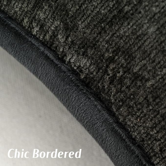 FUTEI Black Chenille Throw Pillow Covers 26x26 Inch Set of 2,Soft Cozy Bound Edge Design Euro Pillow Sham,Home Decor for Couch Bed Living Room