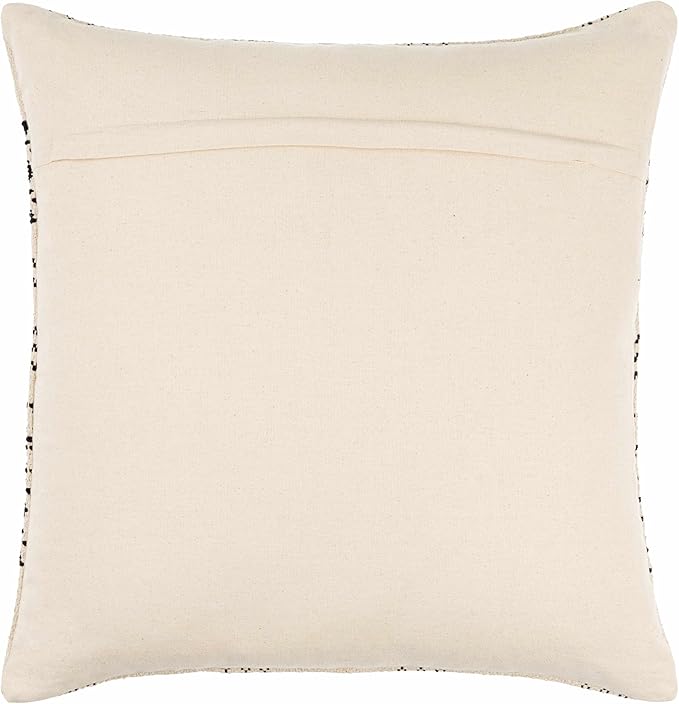 Hauteloom Viggo Decorative Throw Pillow Cover with Down Goose Feather Insert - Sofa Couch Cushion Cover - Cream