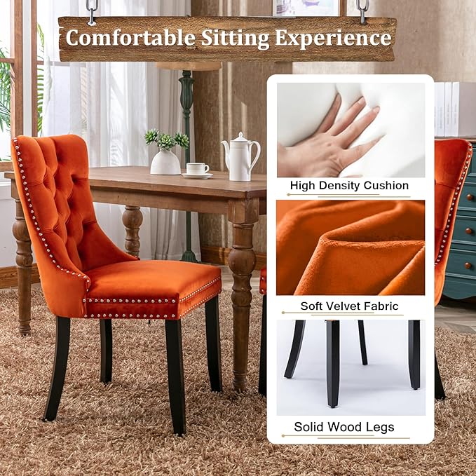 Goujxcy 5-Piece Extendable Dining Table Set for 4-8 People 63-78 Inch Kitchen Table Set with 4 Velvet Upholstered Chairs Farmhouse Rectangular Dining Room Table Set for Kitchen Dining Room Apartment
