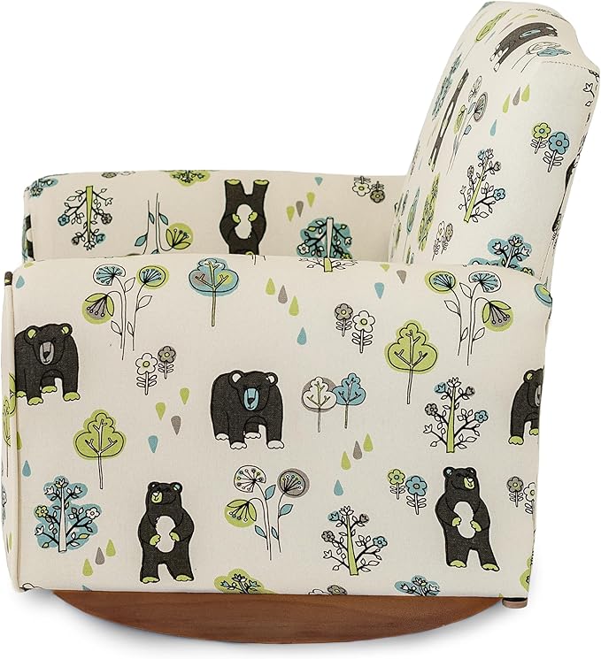 Toddler Personalized Armchair, Kids Upholstered Rocking Chair with Personalization, Toddler Chair with Personalized Name, Comfy Child Armchair, (Bears & Trees Print, Rockers)