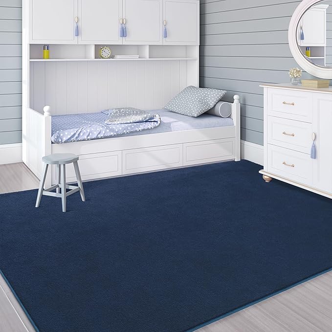 Soft Rugs for Living Room 4x6 Navy Blue, Minimalist Area Rug for Bedroom Nursery Dining Table Dorm, Throw Rugs for Men Boys Girls Kids Room Indoor Floor Carpets
