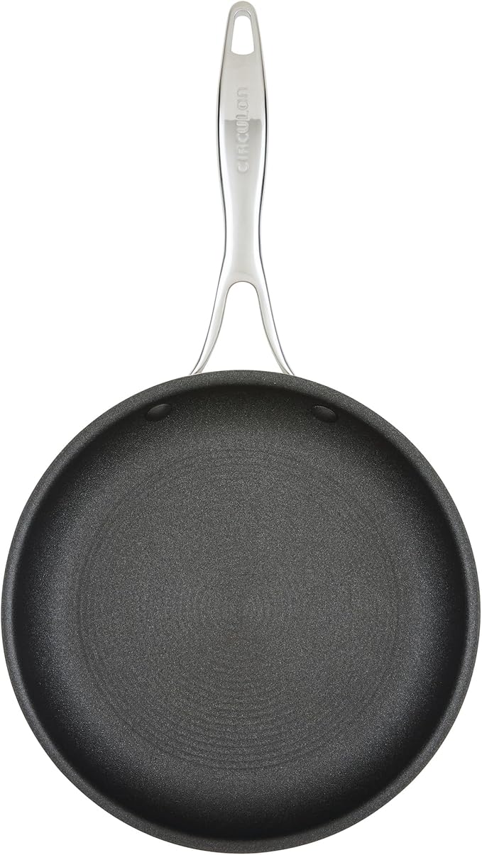 Circulon C1 Series Clad Stainless Steel with ScratchDefense Technology Cookware Nonstick Induction Frying Pan/Skillet, Metal Utensil Safe, 10 Inch Fry Pan - Polished Stainless Steel