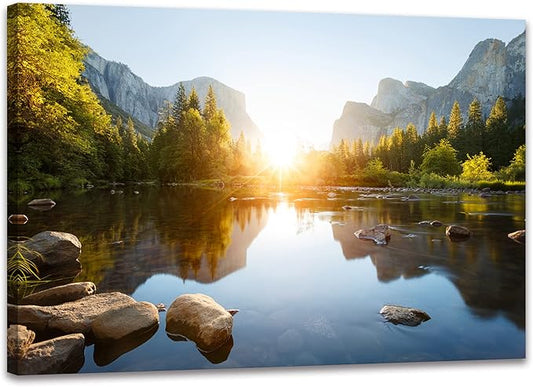 SKASNFAI Canvas Wall Art Utah National Parks Yosemite Canvas Print Landscape Painting Artwork Framed Home Decor Nature Poster for Bedroom Ready to Hang(24x36 inch)