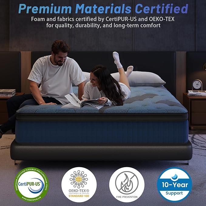 inight Full Size Mattress, 14 Inch Full Mattress in a Box, Durable Hybrid Mattresses with Gel Memory Foam & Pocket Springs, Medium Firm Feel, Pressure Relief, Cooling, Edge Support, Motion Isolation