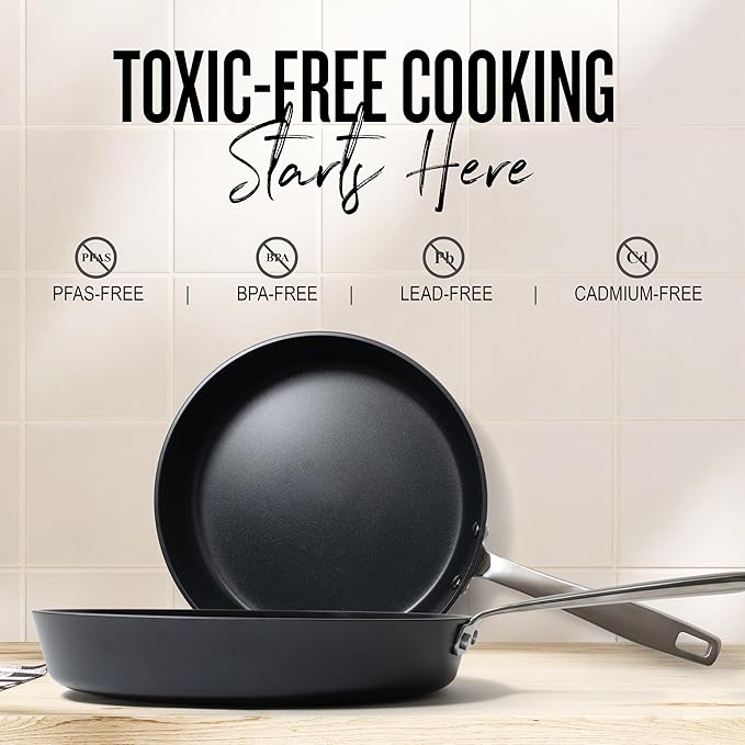 Alva Maestro 8” Ceramic Nonstick Frying Pan – PFAS/PFOA/PTFE-Free, Healthy & Toxin-Free Cooking – Recycled Aluminum, Induction & Oven Safe, Superior Heat Distribution