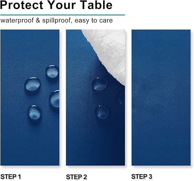 Hiasan Table Cloth Rectangle - Waterproof and Washable Fabric Tablecloth for Dining Room Kitchen and Outdoor Use, Royal Blue, 60 x 140 Inch