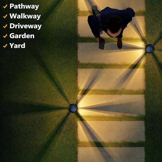 Solar Pathway Lights Outdoor 12 Pack Solar Lights Outdoor Waterproof 3000K Warm White Tungsten Filament Bulb for Yard Garden Landscape Path Driveway Lawn