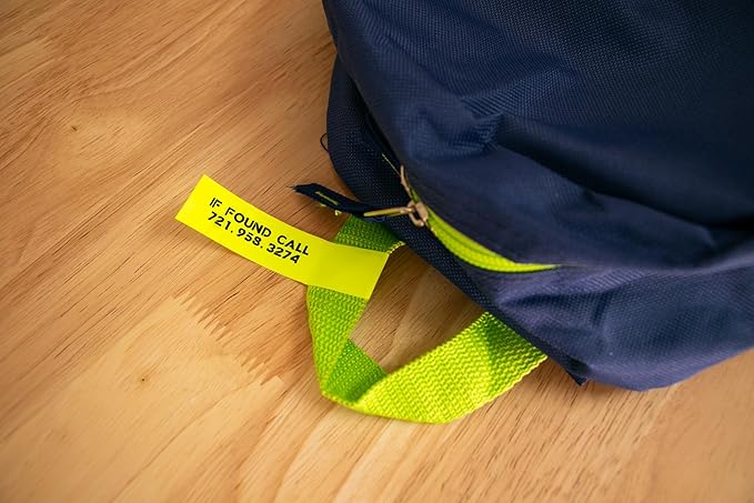 Epson LABELWORKS 218FYPX Genuine PET (Polyester) Tape Cartridge - Black on Fluorescent Yellow Label Maker Tape - 3/4" (18MM) Wide, 30'