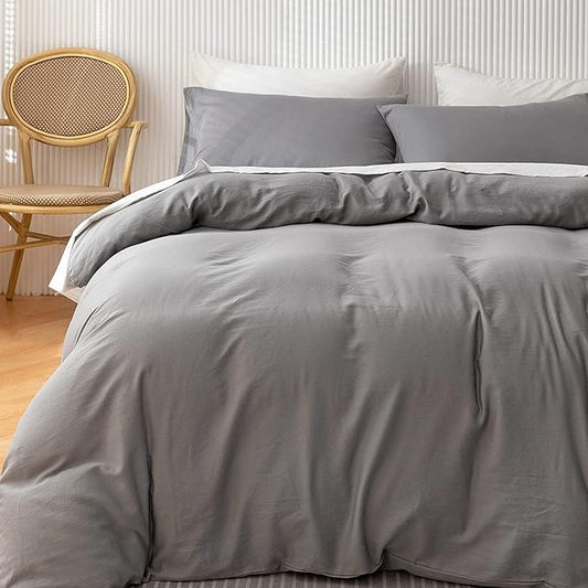 Oversized King Duvet Cover 1000 Thread Count 100% Egyptian Cotton Luxury Hotel Quality Quilt Cover & Pillow Sham - 5 Piece All Season Duvet Cover Set with Zipper Closure, 6 Corner Ties
