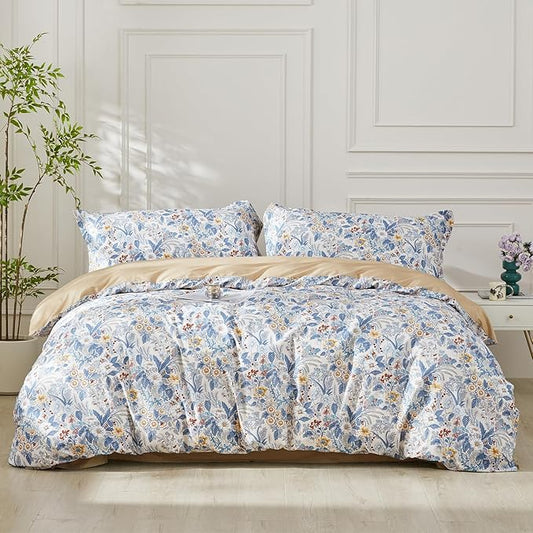 SAPHREAS Full Boho Duvet Cover Green Paisley Bedding Set with 8 Corner Ties and 2 Pillow Shams100% Cotton Reversible Duvet Cover Set with Zipper Closure