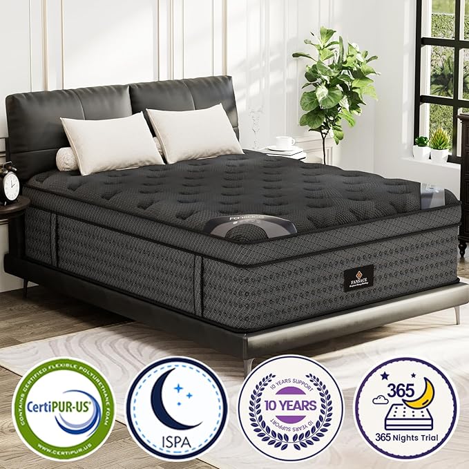 Queen Size Mattress, 18 Inch Deluxe Hybrid Queen Mattress in a Box, Medium Firm Mattresses With Gel Memory Foam & Pocket Springs, Pressure Relief, Cooling, Extra Edge Support [Upgraded Support]