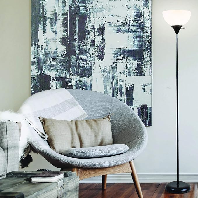 Newhouse Lighting 71-in. Charles Black Modern Standing Lamp NHFL-CH-BK, Floor Lamp for Living Room, Bedroom, and Other Home Decor, Ambient Lighting and Mood Lighting for Office Decor