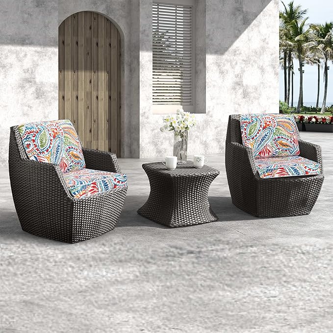 JMGBird Outdoor Cushion Tufted Pillow, Deep Seat Outdoor Chair Cushion Set 22"x22" Patio Cushions for Outdoor Furniture