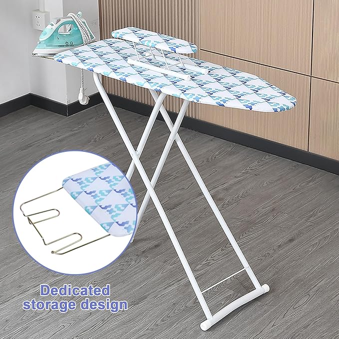 Ironing Board Full Size with 4 Layered Cover & Pad, Foldable Ironing Board Extended Outside Height Adjustable up to 36" Features, 4 Steel Legs, for Home Laundry Room (42 * 12