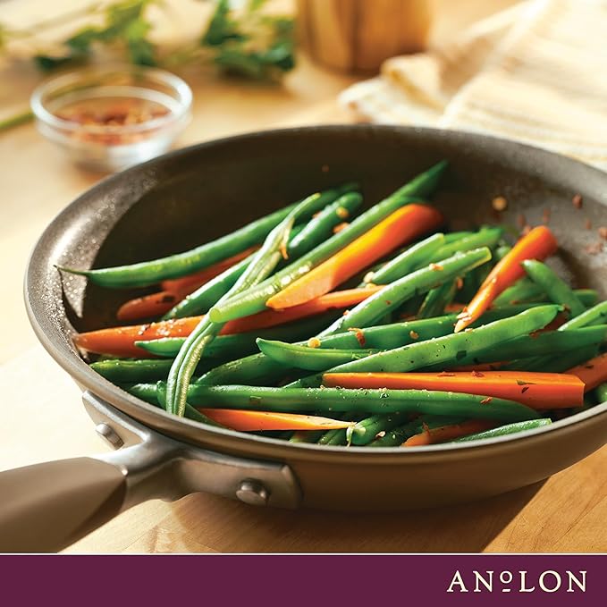 Anolon Advanced Home Hard Anodized Nonstick Frying Pan, 8.5 Inch – Small Non Stick Egg Pan, Durable Nonstick Skillet - Bronze
