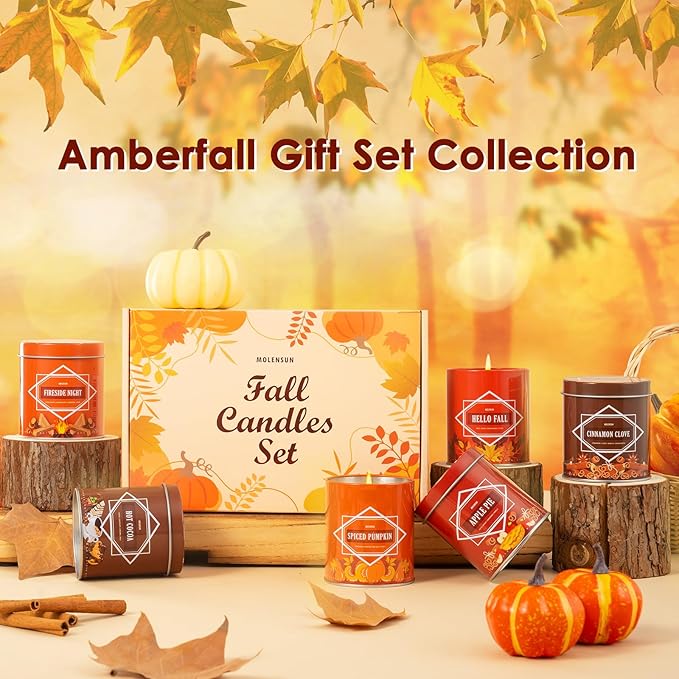 Fall Scented Candle – Hot Cocoa Soy Candle 9oz, 50 Hour Burn, Non-Toxic Autumn Decor, Holiday Gift for Women & Men