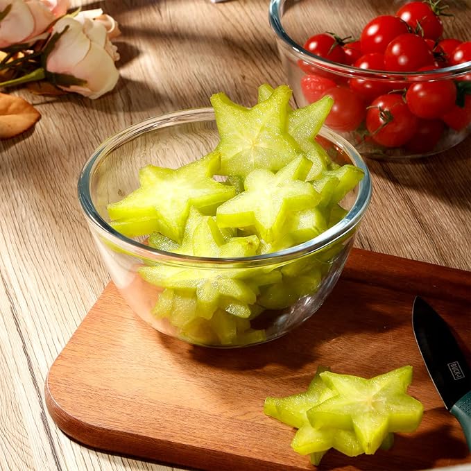 NUTRIUPS Glass Bowls Set Cereal Bowl Glass Salad Bowls Small Bowl for Kitchen (24oz-set of 3)