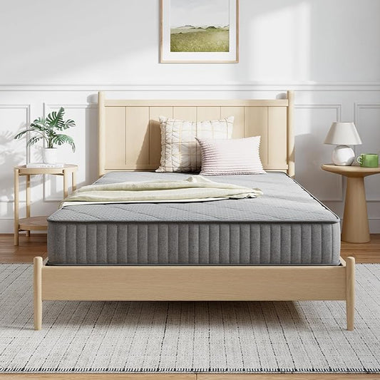 Novilla Hybrid Mattress, 6 Inch Mattress Queen Size in a Box with Steel Coils & Gel Memory Foam for Pressure Relief & Body Support & Cool Night Sleep, CertiPUR-US Certified Queen Mattresses for Kids
