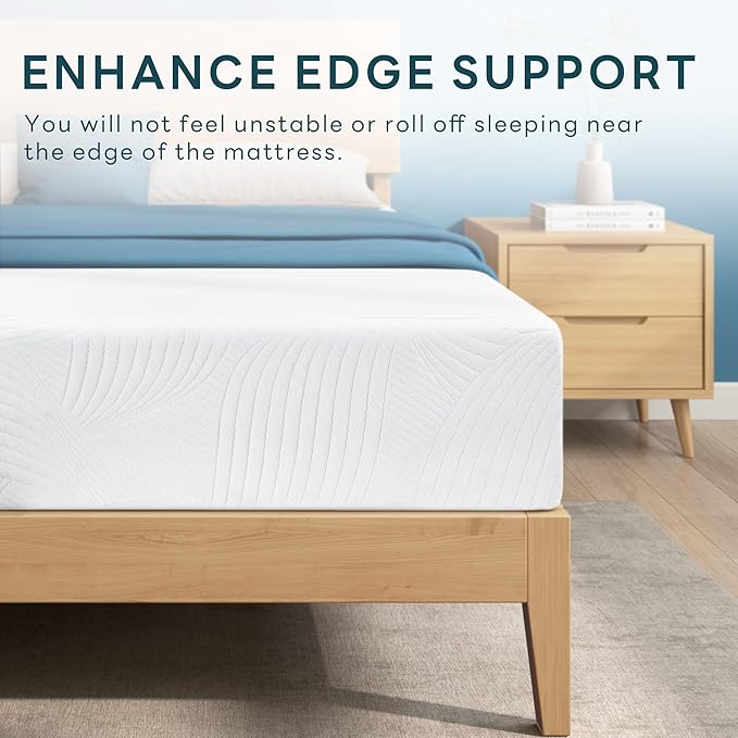 King Mattress 12 Inch, Memory Foam Mattress, Green Tea Cooling Gel Infused for Pressure Relief, Bed in a Box CertiPUR-US Certified & Fiberglass Free
