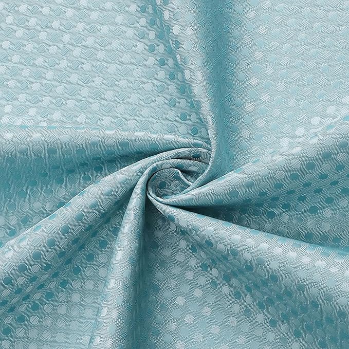 3 in 1 Long Shower Curtain Set-72 W x 78 H, Teal Blue Waffle and PEVA Liner Set with 12 Stainless Steel Hooks, Waterproof Fabric for Bathroom