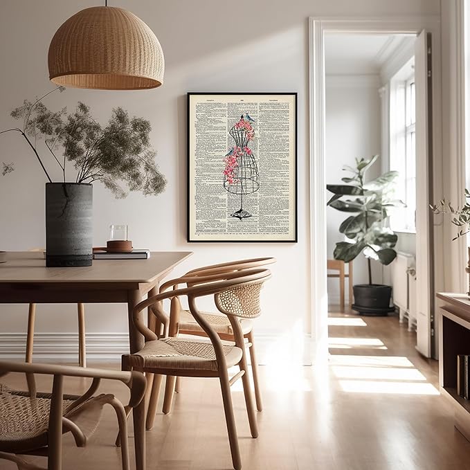 Poster Master Mannequin Print - Fashion Poster - Dictionary Art - Great Gift for Men, Women & Dressmaker - Sewing & Flower Art - Chic Decor for Living Room, Dorm or Office - 8x10 UNFRAMED Wall Art