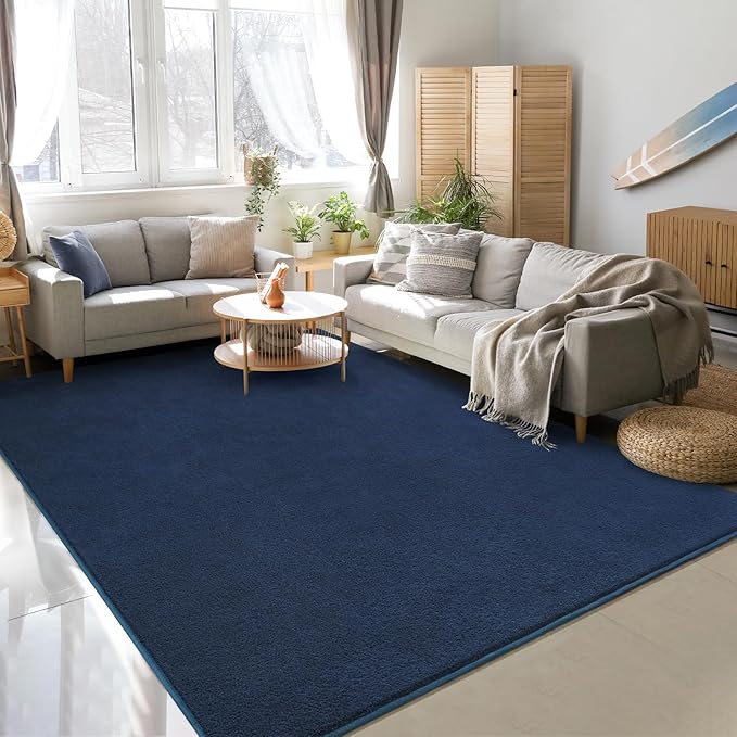 Soft Rugs for Living Room 4x6 Navy Blue, Minimalist Area Rug for Bedroom Nursery Dining Table Dorm, Throw Rugs for Men Boys Girls Kids Room Indoor Floor Carpets