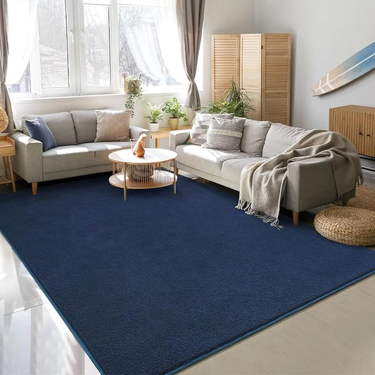 Soft Rugs for Living Room 4x6 Navy Blue, Minimalist Area Rug for Bedroom Nursery Dining Table Dorm, Throw Rugs for Men Boys Girls Kids Room Indoor Floor Carpets
