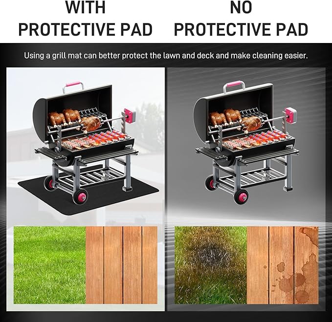 60"×48" Under Grill Mat for Outdoor Grill,Double-Side Fireproof & Heat-Resistant Outdoor Grill Mat,Protective Mat for Patio,Courtyard,Tabletop