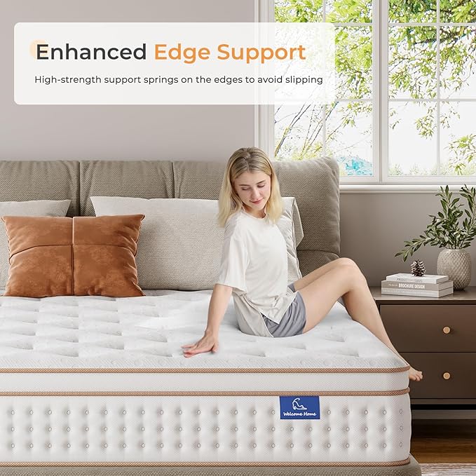 Vesgantti Queen Mattress, 10 Inch Memory Foam Hybrid Mattress in a Box, Queen Size, Medium Firm Support
