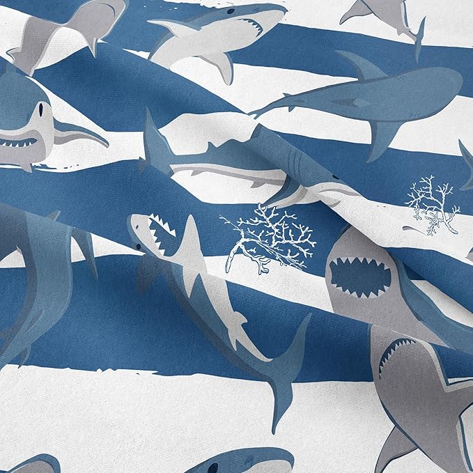 Tailor Shop Shark Comforter Sets Queen Size,Shark Bedding Sets for Boys Kids Teens with 2 Pillowcase…
