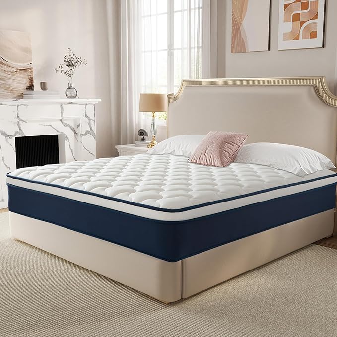 King Size 10 Inch Cooling Gel Memory Foam Mattress, Medium Firm, CertiPUR-US Certified, Fiberglass-Free, Pressure Relief, Motion Isolation, Breathable,with 100-Night Sleep Trial